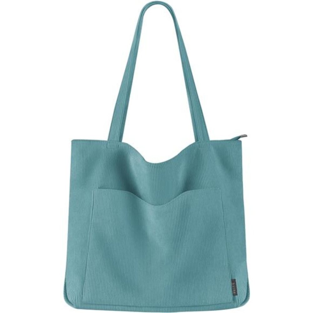 Pretty Teal Courderoy Tote Bag